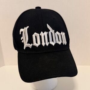 London Old English Gothic Embroidered Hat King Ice Baseball Cap Sz OS Black